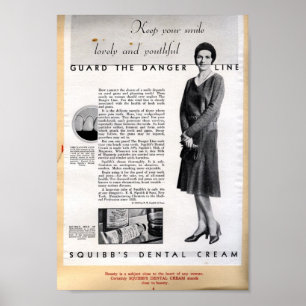 1929 Squibb Dental Cream Ad Poster