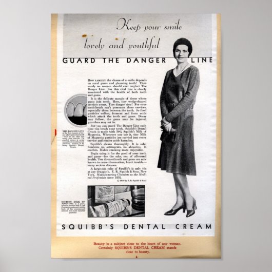 1929 Squibb Dental Cream Ad Poster (Vorne)
