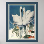 1929 Swans Art Deco Poster<br><div class="desc">Farbenfroh,  1929,  Art Deco "Swans"-Druck. 16x20 hier gezeigt. Der Standard 11x14 ist ebenfalls erhältlich,  sowie auch Sondergrößen und Leinwand.</div>