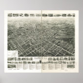 1929 Westfield, NJ Birds Eye Panoramablick Karte Poster (Vorne)