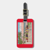 1930-40 MIAMI POSTCARD COOL KITSCH GEPÄCKANHÄNGER (Vorderseite vertikal)