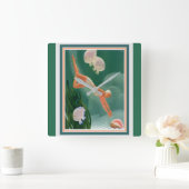 1930 Art Déco Swimmer/Resort und Wall Clock Quadratische Wanduhr (Zuhause)