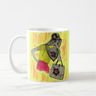 1930 Bekleidungsfrau mit Uhrwerk Kaffeetasse