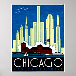 1930 Besuch in Chicago Poster