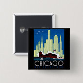1930 Besuchs-Chicago-Plakat Button (Vorne & Hinten)