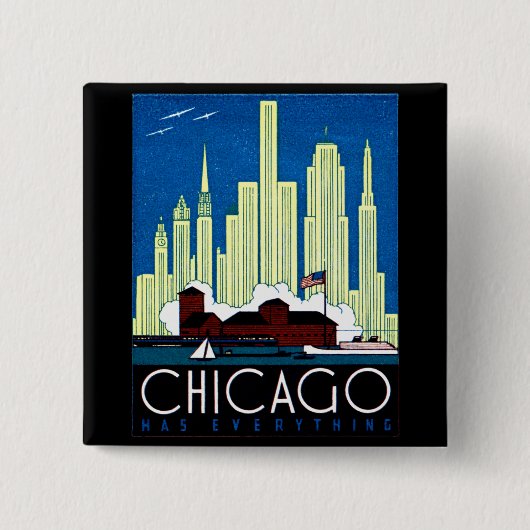 1930 Besuchs-Chicago-Plakat Button (Vorderseite)