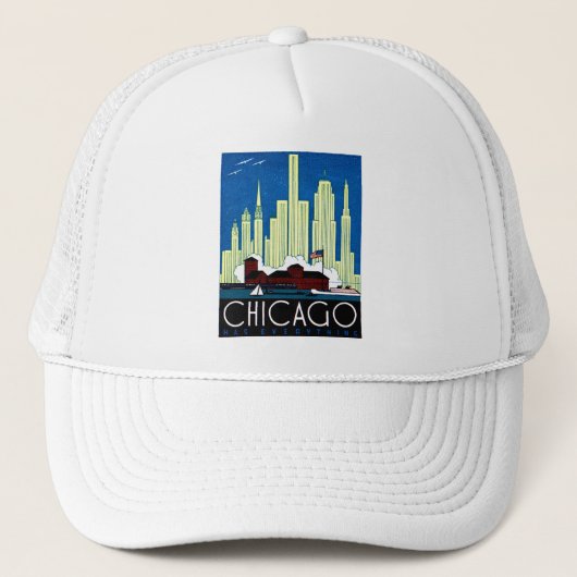 1930 Besuchs-Chicago-Plakat Truckerkappe (Vorderseite)