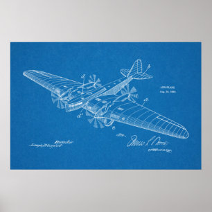 1930 Bootflugzeug Patent Kunst Zeichnung Druck Poster