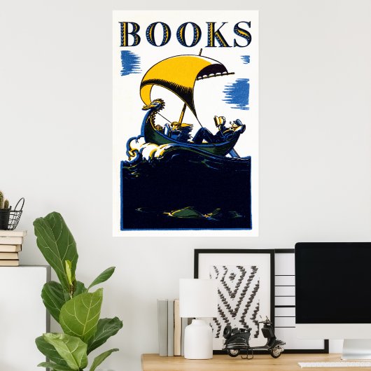 1930 Bücher-Poster Poster (Heimbüro)