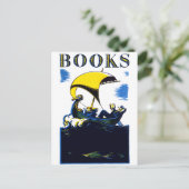 1930 Bücher-Poster Postkarte (Stehend Vorderseite)