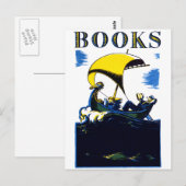 1930 Bücher-Poster Postkarte (Vorne/Hinten)