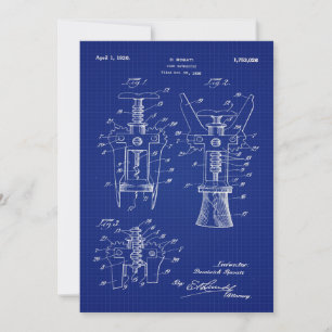 1930 Cork-Extraktor-Patent Feiertagskarte