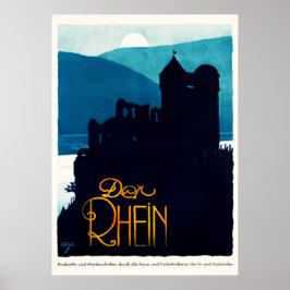 1930 Der Rhein Deutschland Reiseplakat Poster