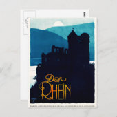 1930 Der Rhein Deutschland Reiseplakat Postkarte (Vorne/Hinten)
