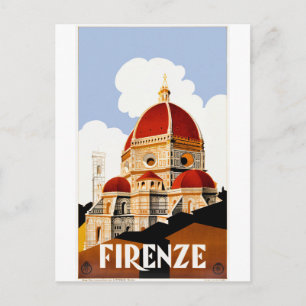 1930 Florenz Italien Duomo Reiseplakat Postkarte
