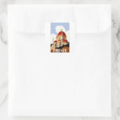 1930 Florenz Italien Duomo Reiseplakat Quadratischer Aufkleber (Tasche)