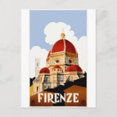 1930 Florenz Italien Reiseplakat Postkarte (Vorderseite)