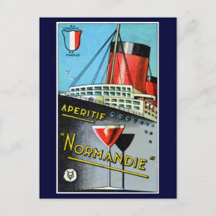 1930 Französischer Aperitif Normandie Postkarte