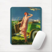 1930 Frau Auto und Flugzeug Mousepad (Mit Mouse)