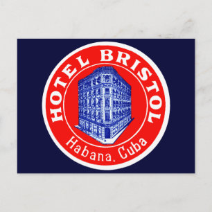 1930 Hotel Bristol Kuba Postkarte