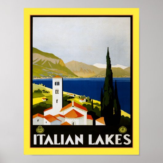 1930 Italienisches Seen Reiseplakat Poster (Vorne)
