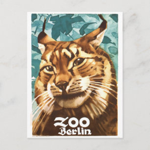 1930 Ludwig Hohlwein Berlin Zoo Luchs Poster Postkarte