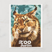 1930 Ludwig Hohlwein Berlin Zoo Lynx Poster Postkarte (Vorderseite)