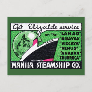 1930 Manila Steamship Company Postkarte