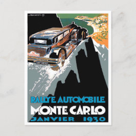 1930 Monte Carlo Kundgebung Vintager Rennsport Pos Postkarte