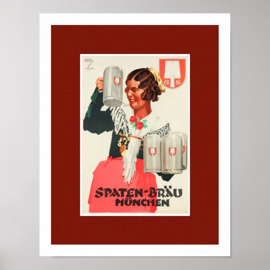 1930 MÜNCHEN BIER VINTAGE POSTER (Vorne)