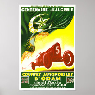 1930 Oran Grand Prix Vintager Rennsport Poster