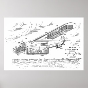 1930 Sicherheitsflugzeug-Patentkunstzeichnung Poster