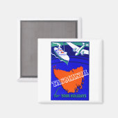1930 Tasmania Travel Poster Magnet (Vorderseite/Rückseite)
