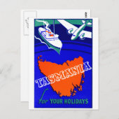 1930 Tasmania Travel Poster Postkarte (Vorne/Hinten)