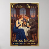 1930 Vintage Château Rouge Wine Advertising Poster (Vorne)