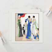 1930 Vintage Frauen in Abend Gowns Karte (Vorderseite/Rückseite Beispiel)