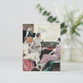 1930 Vintage Frauen in Abend Gowns Postkarte (Stehend Vorderseite)