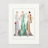 1930 Vintage Frauen in Abend Gowns Postkarte (Vorderseite)