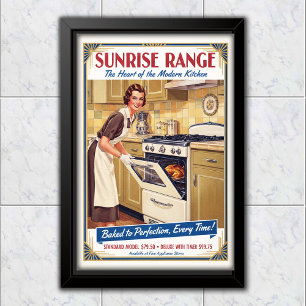 1930 Vintage Sunrise Range Ofenwerbung Poster