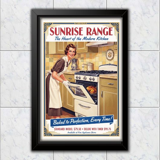 1930 Vintage Sunrise Range Ofenwerbung Poster