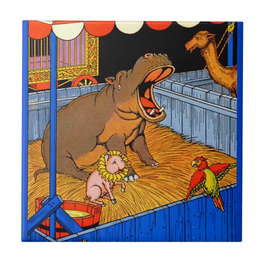 1930 weinend Hippopotamus und Freunde Fliese (Vorderseite)