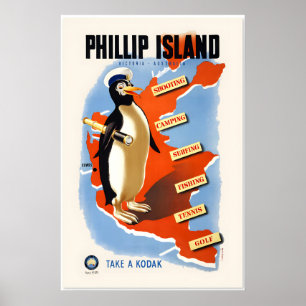 1930er Besuch Phillip Island Australien Klassiker Poster