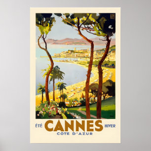 1930er Cannes Frankreich Vintage Stil Französische Poster