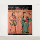 1930er Comic Höhle Mann Papierpuppe King Guzzle Wandteppich (Vorderseite)