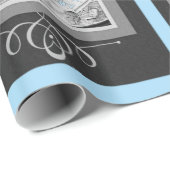 1930er Geschenke für Baby Store Window Black Blue Geschenkpapier (Rolleneckpunkt)