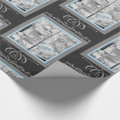 1930er Geschenke für Baby Store Window Black Blue Geschenkpapier (Ecke)