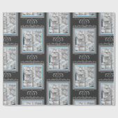 1930er Geschenke für Baby Store Window Black Blue Geschenkpapier (Flach)