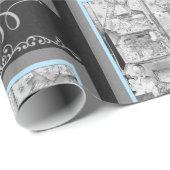 1930er Geschenke für Baby Store Window Black Blue Geschenkpapier (Rolleneckpunkt)