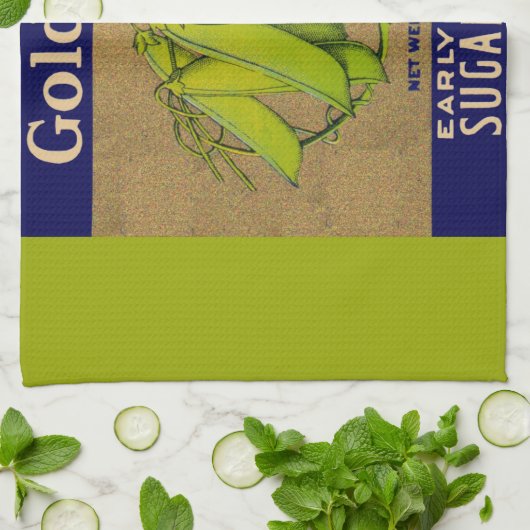 1930er Gold Bar zucker Erbsen kann etikettiert wer Geschirrtuch (Gefaltet)