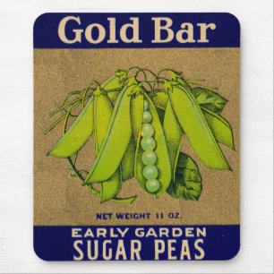 1930er Gold Bar zucker Erbsen kann etikettiert wer Mousepad